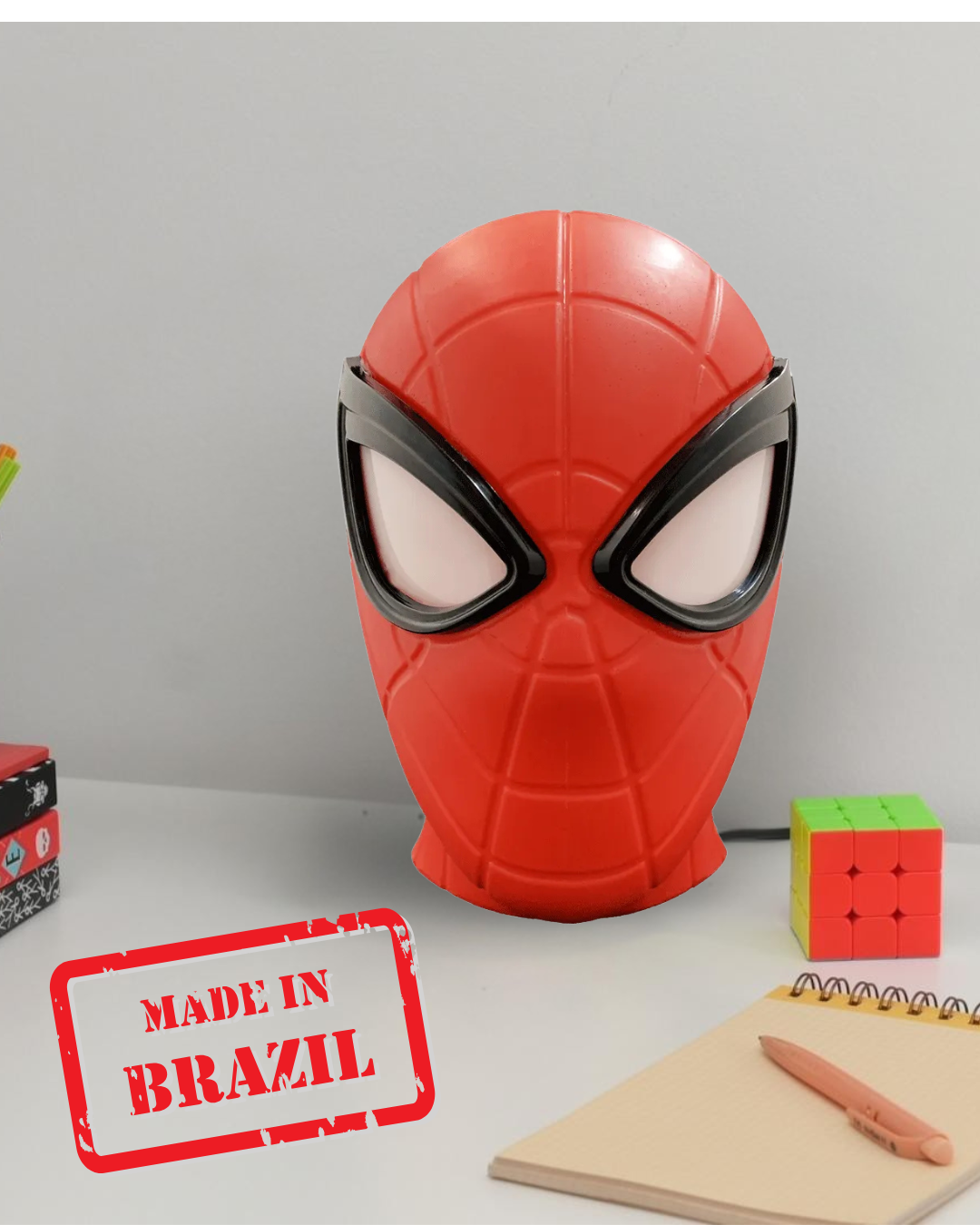 Luminária Infantil 3d Led Homem Aranha Decoração Geek Led