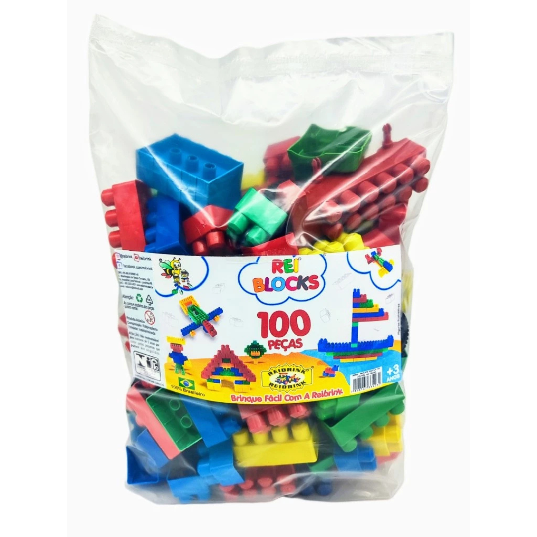 đ§±đ Reiblockâą Kit Blocos de Montar 100 Peças com CaminhĂŁozinho