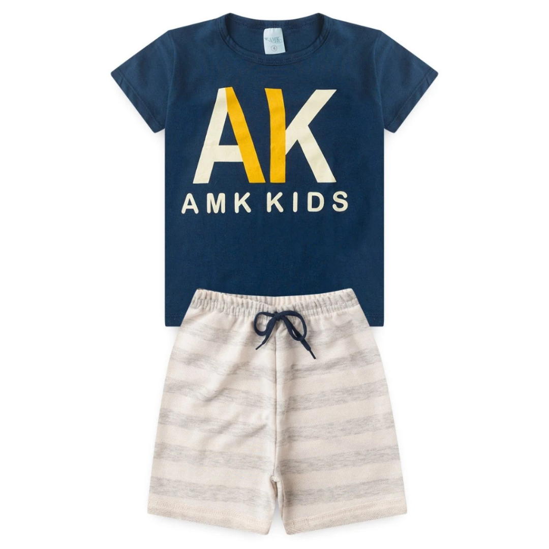 👕👦 StyleKids™ – Conjunto Infantil Masculino Bermuda + Camiseta