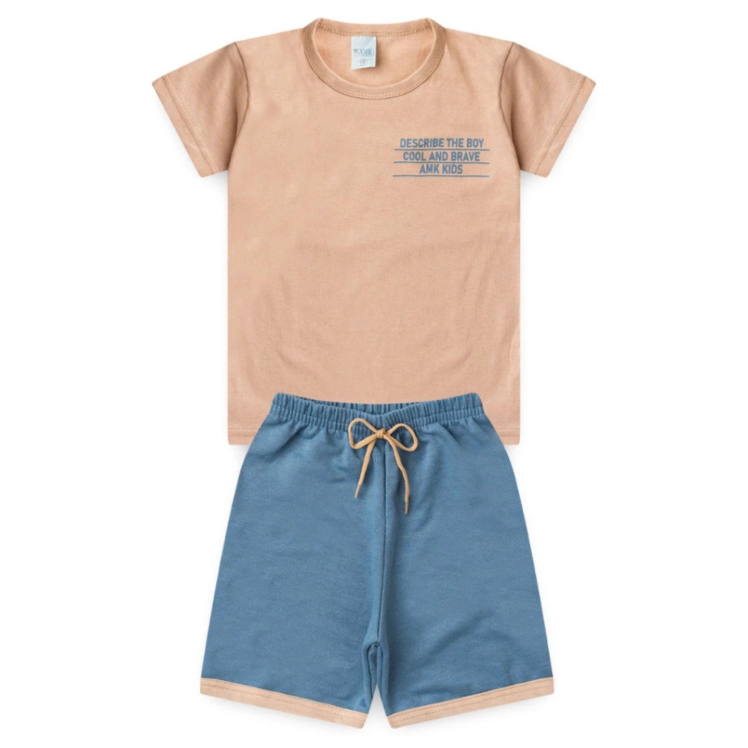 👕👦 StyleKids™ – Conjunto Infantil Masculino Bermuda + Camiseta