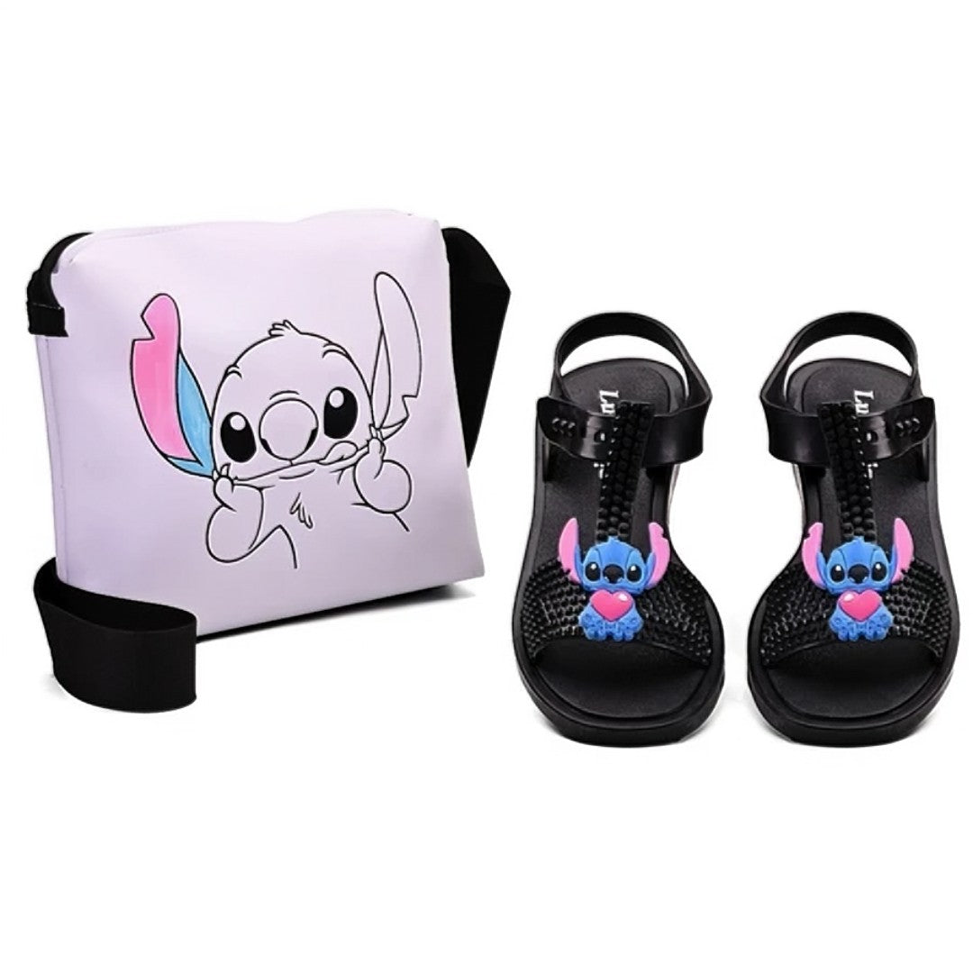 👡 MiniTrend™ – Sandália Infantil Blogueirinha + Bolsa de Colorir 🎨