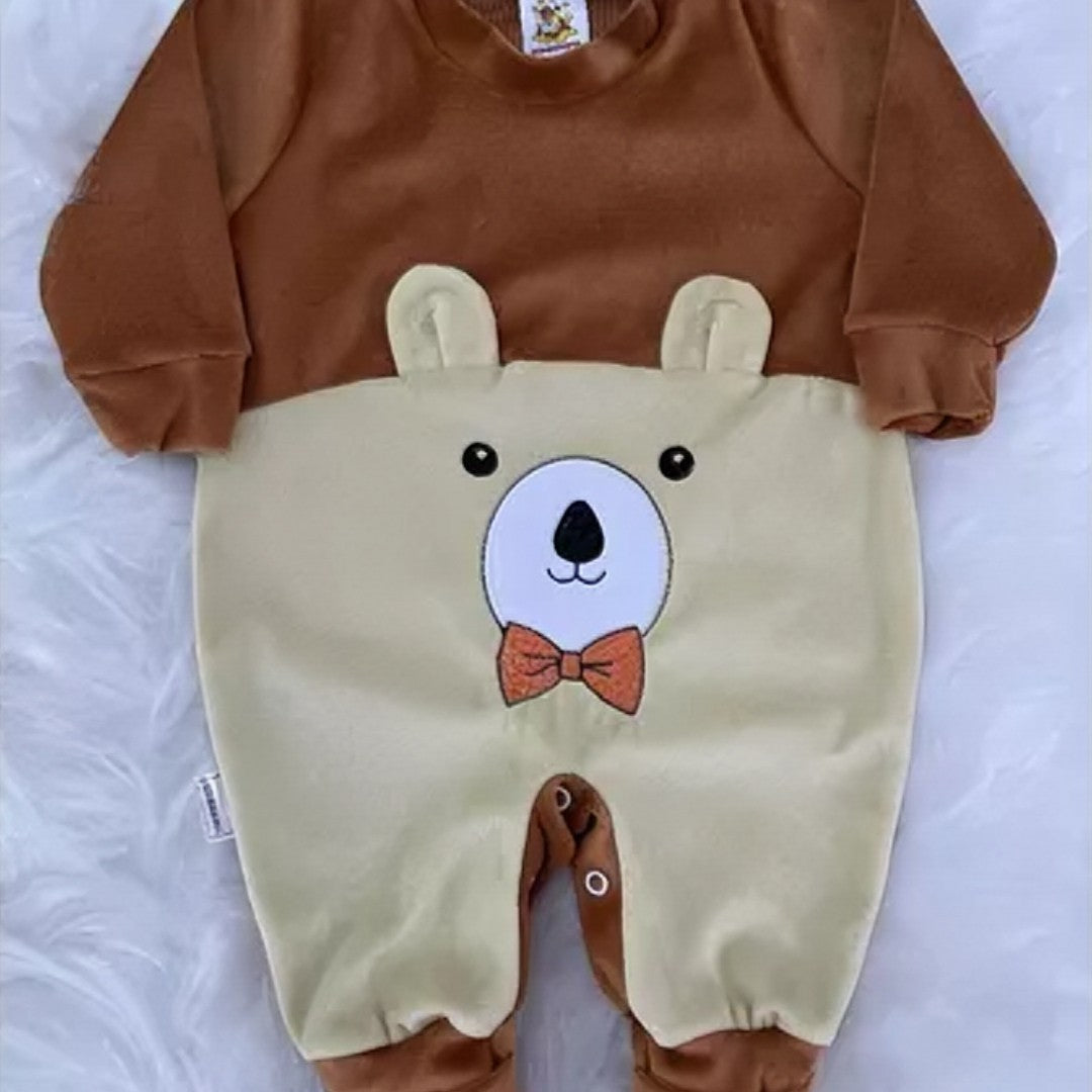 👶 PlushBaby™ – Macacão Bordado de Plush Ultra Macio para Bebê