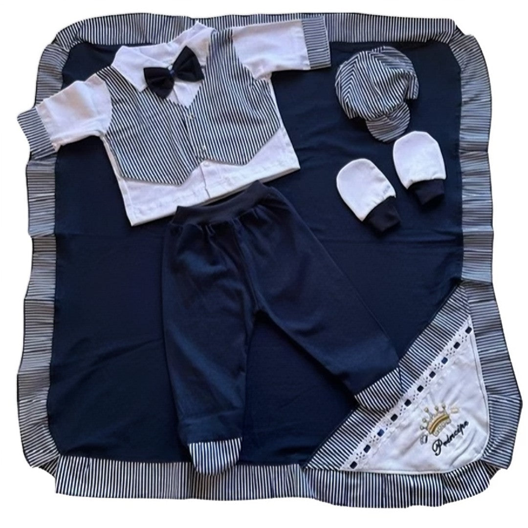 👶 BabyLux™ – Saída de Maternidade Luxo 6 Peças em Malha 100% Algodão Hipoalergênico