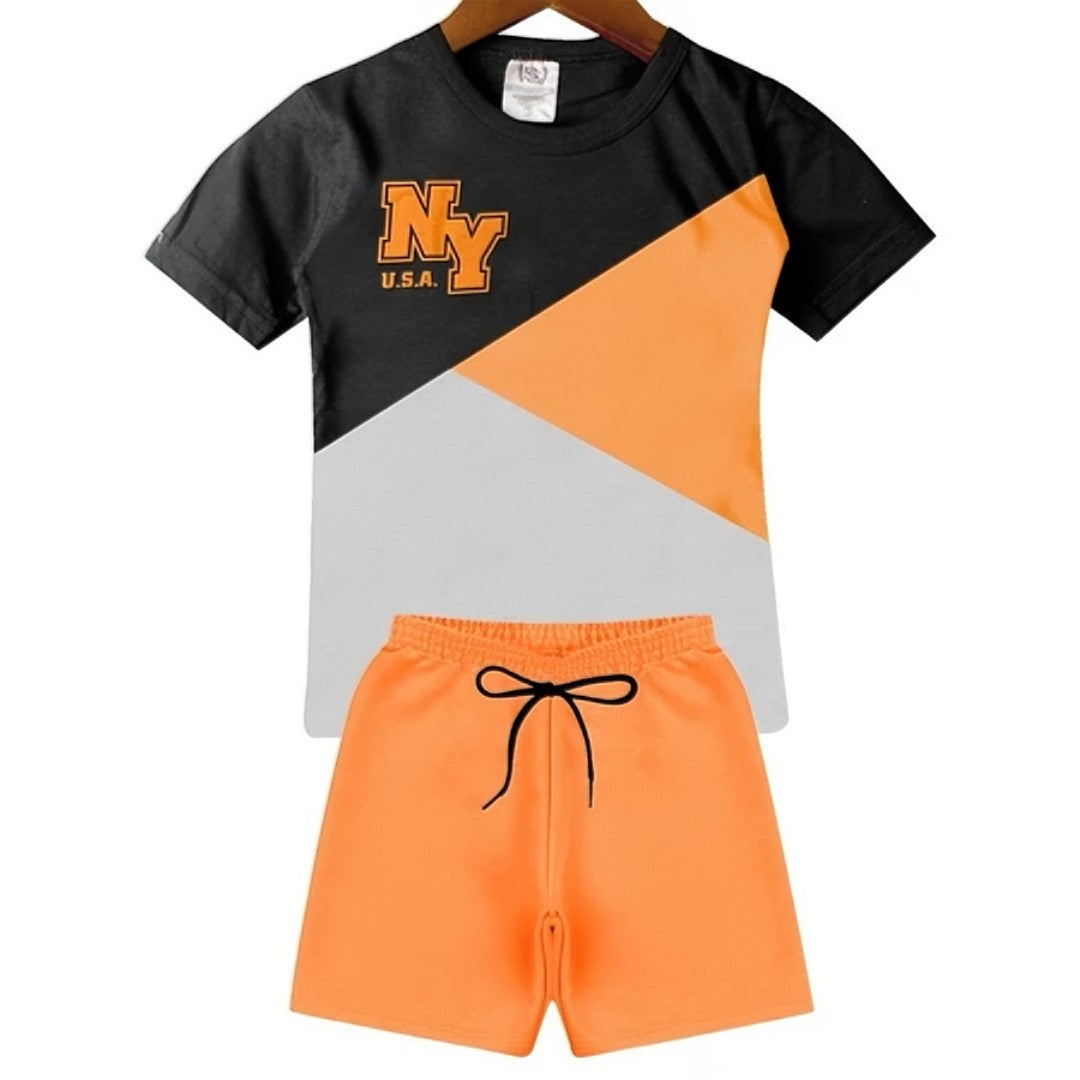 👦 SunnyPlay™ – Conjunto Infantil Masculino Camiseta + Bermuda