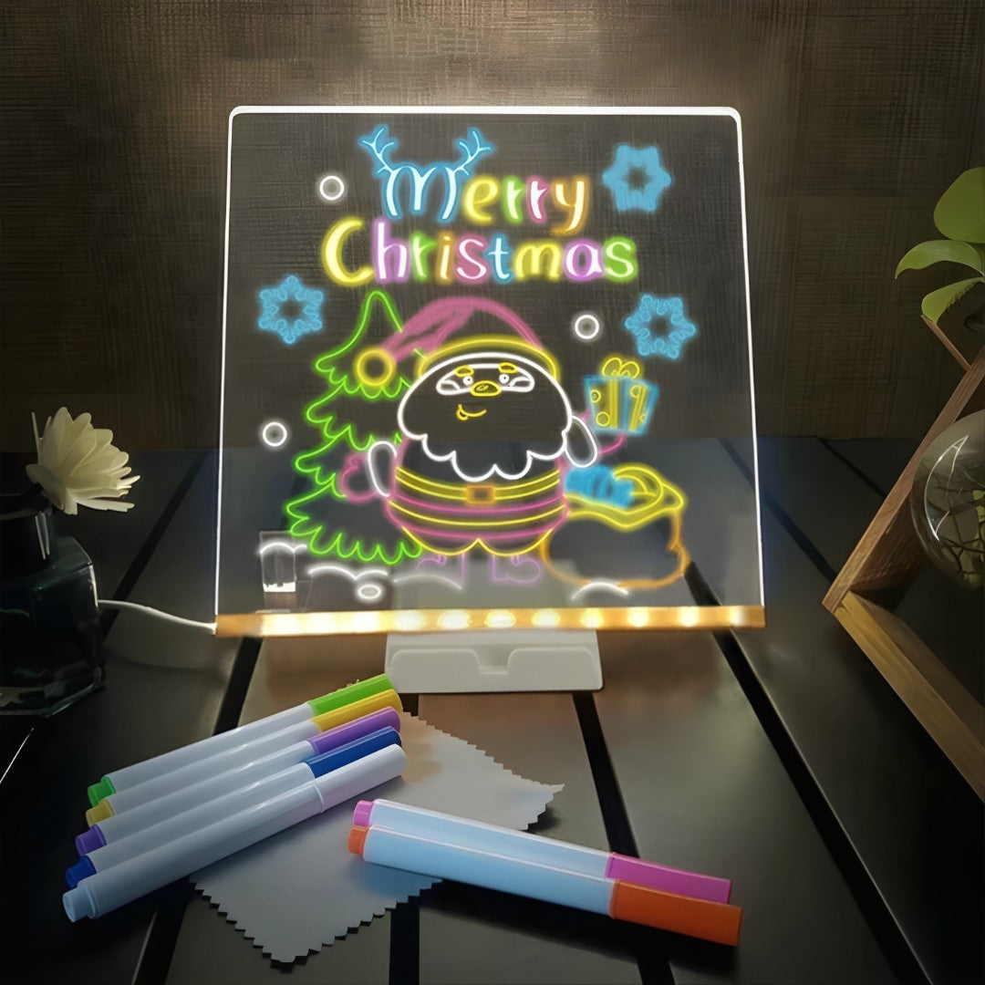 💡 Luminária LED Escreve&Brilha™ – Abajur 3D com Quadro de Notas