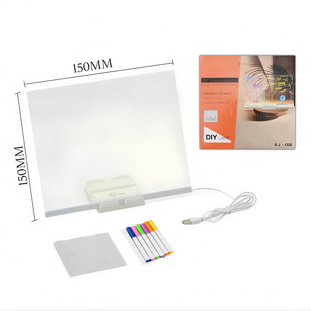 💡 Luminária LED Escreve&Brilha™ – Abajur 3D com Quadro de Notas