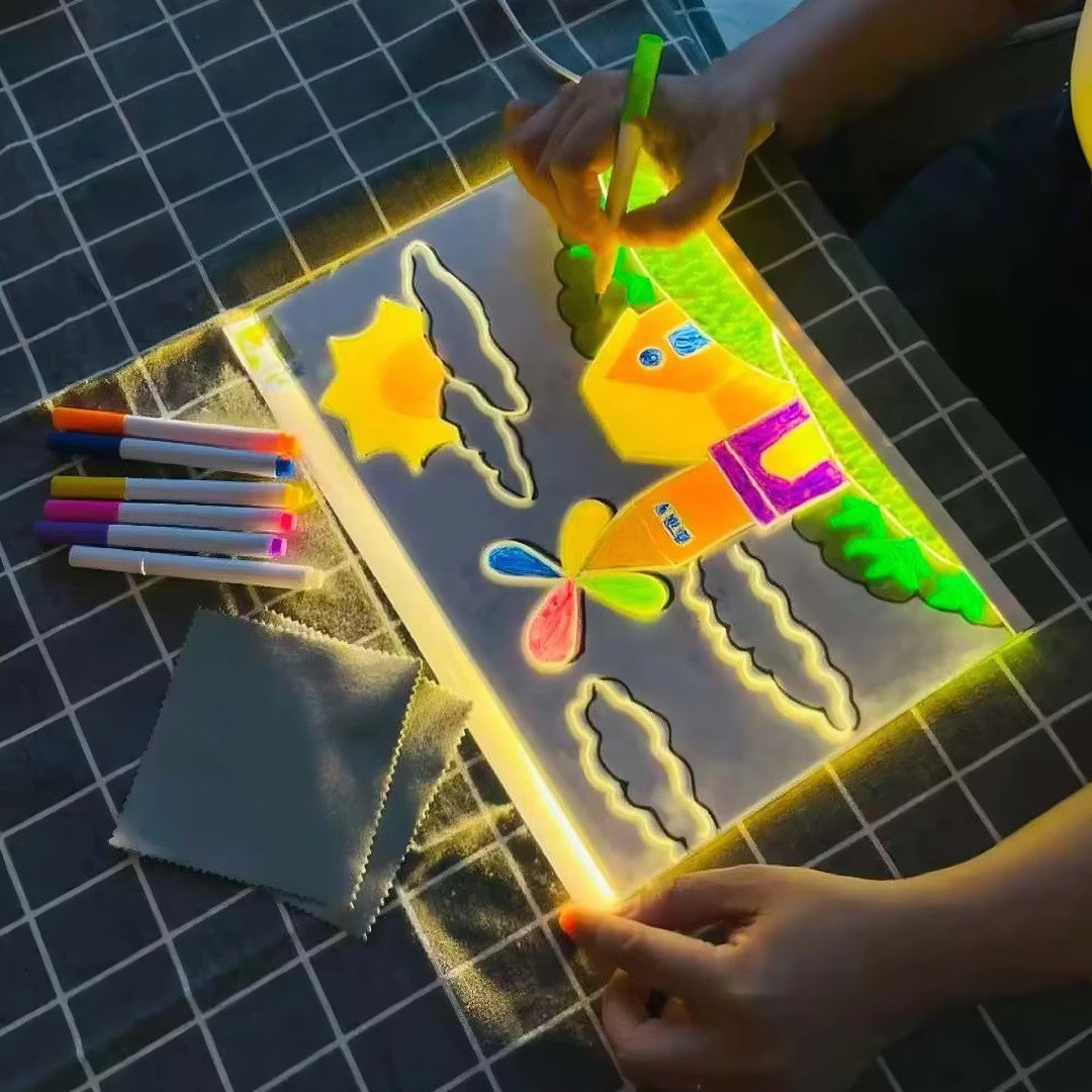 💡 Luminária LED Escreve&Brilha™ – Abajur 3D com Quadro de Notas