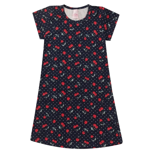 👗🌸 CottonCharm™ – Vestido Infantil Menina em Cotton Estampado com Ribana Canelada