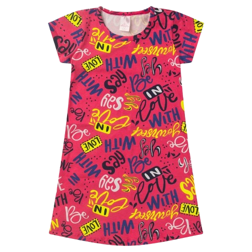 👗🌸 CottonCharm™ – Vestido Infantil Menina em Cotton Estampado com Ribana Canelada