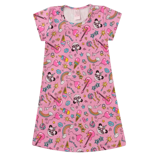 👗🌸 CottonCharm™ – Vestido Infantil Menina em Cotton Estampado com Ribana Canelada