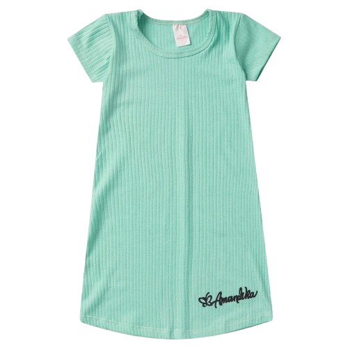 👗🌸 CottonCharm™ – Vestido Infantil Menina em Cotton Estampado com Ribana Canelada