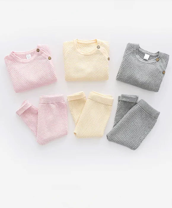 Conjunto Infantil Em Algodão Penteado