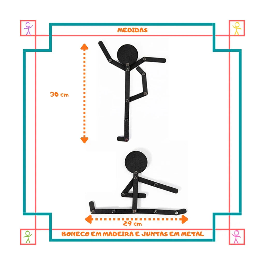 Boneco Articulado Atividade Infantil Consciência Corporal