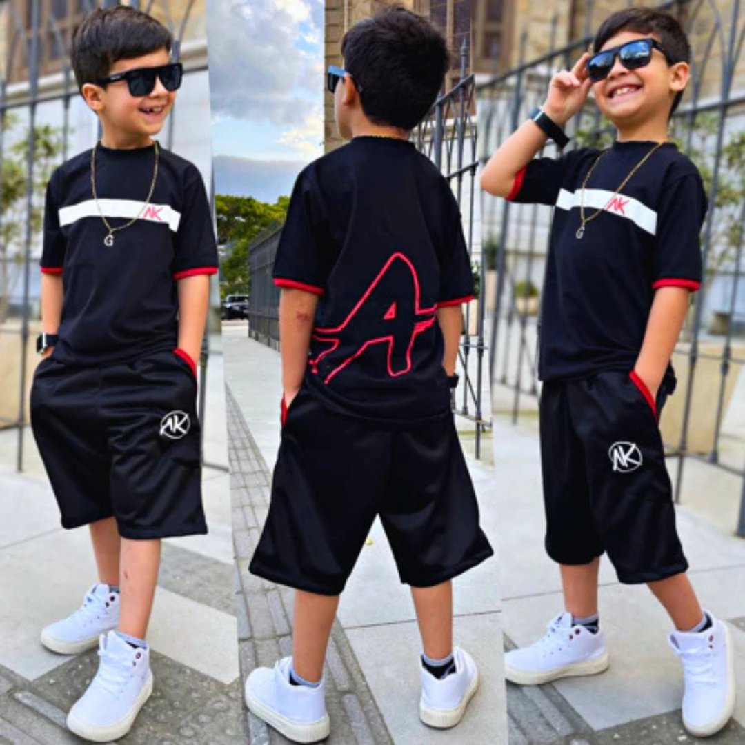 Conjunto Infantil Menino Juvenil Masculino Kit Bermuda e Camiseta Roupa Verão