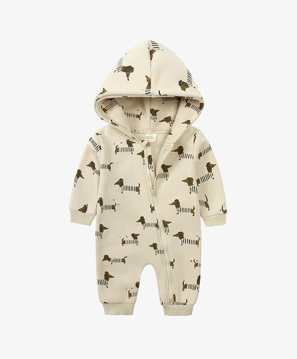 Macacão Infantil com Capuz e Zíper Frontal