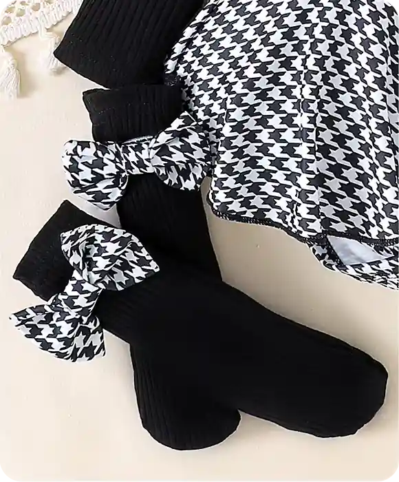 Conjunto Feminino Infantil Xadrez