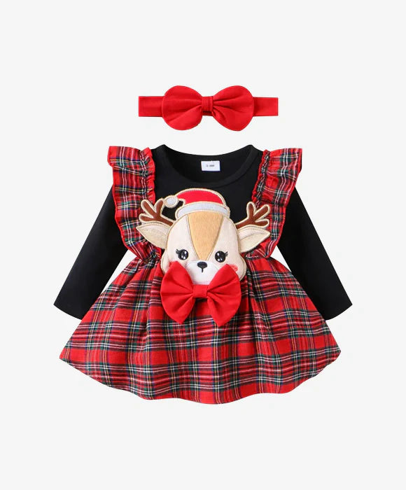 Vestido Natalino De Rena Com Laço