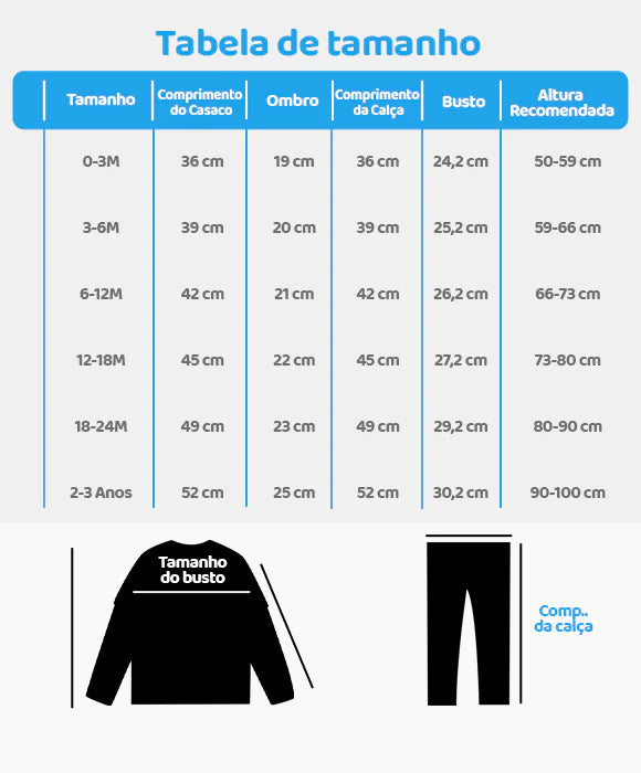 Conjunto Infantil Em Algodão Penteado