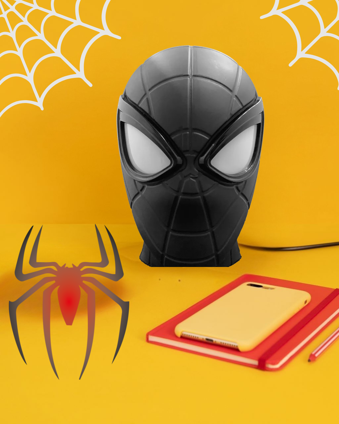 Luminária Infantil 3d Led Homem Aranha Decoração Geek Led