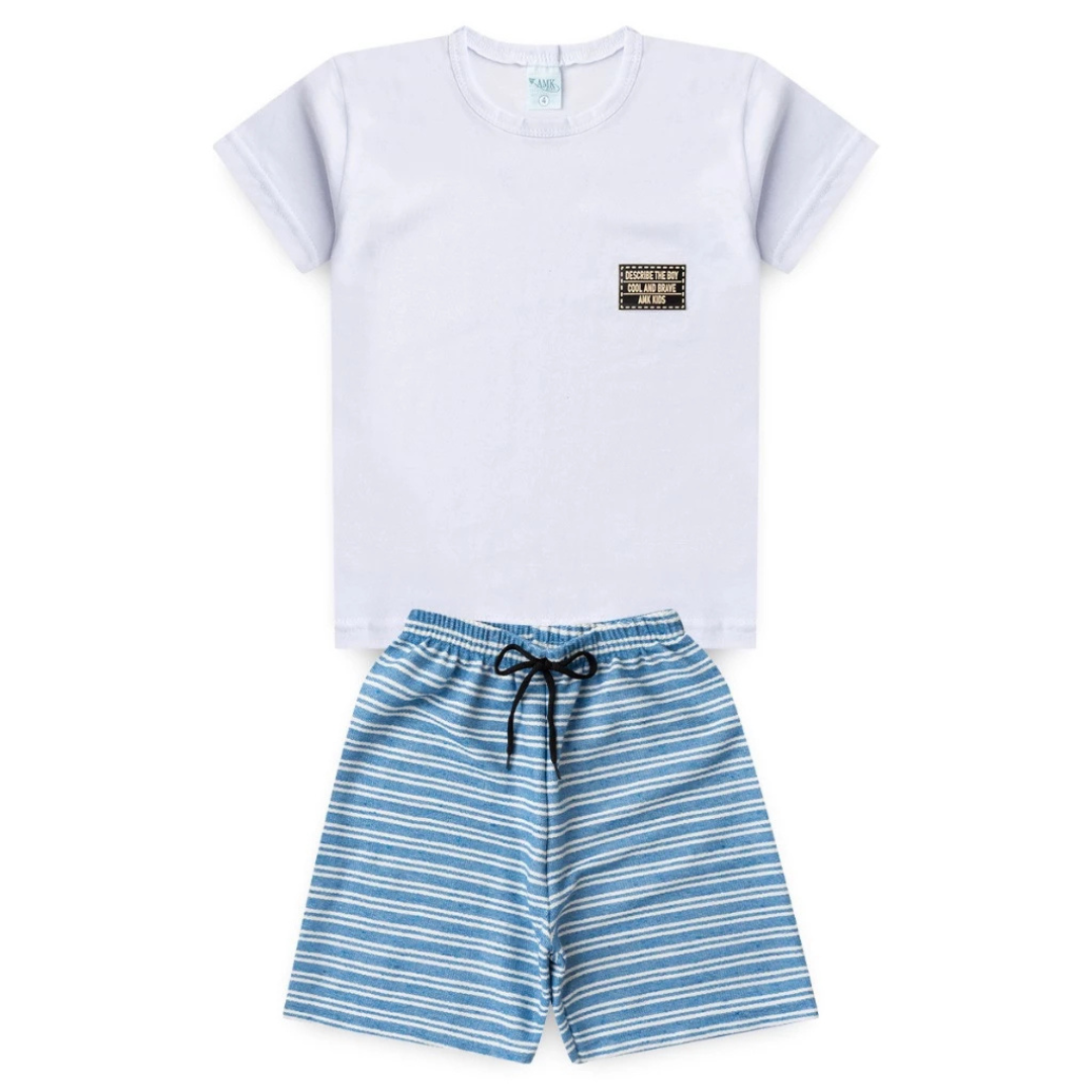 👕👦 StyleKids™ – Conjunto Infantil Masculino Bermuda + Camiseta