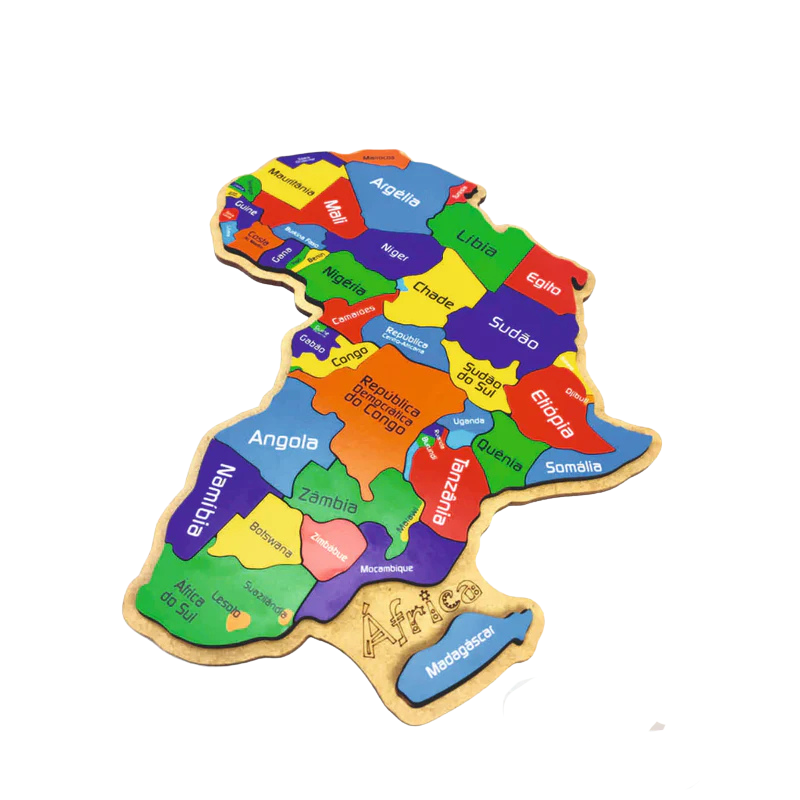 Mapa Continente Africano Quebra-cabeça 3D