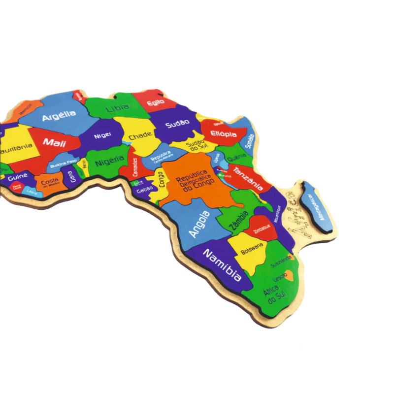 Mapa Continente Africano Quebra-cabeça 3D