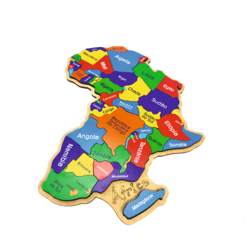 Mapa Continente Africano Quebra-cabeça 3D