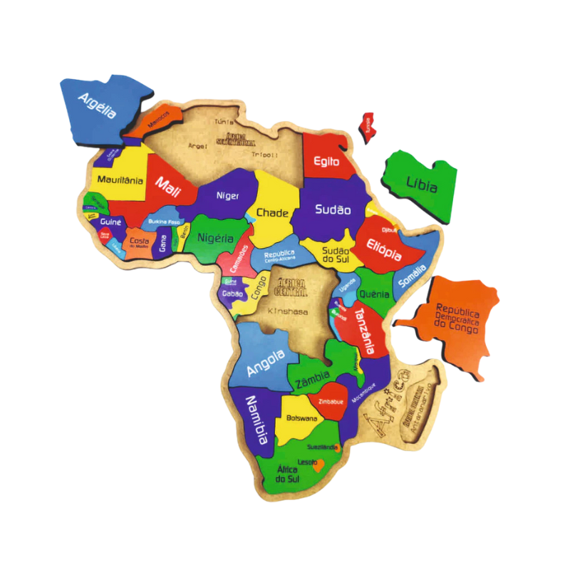 Mapa Continente Africano Quebra-cabeça 3D