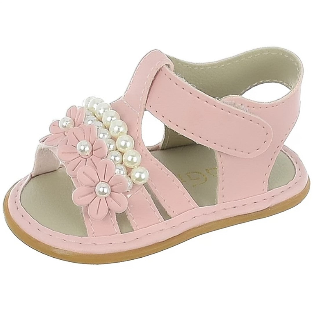 👶 PearlStep™ – Sandalinha Bordada com Pérolas para Bebê Menina