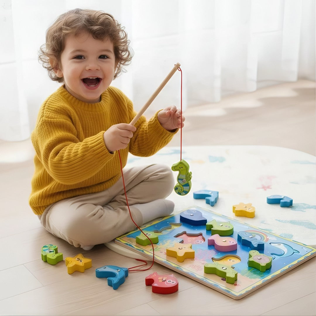 MagniFish™ – Pescaria Magnética Montessori em Madeira (Jogo Educativo Infantil)