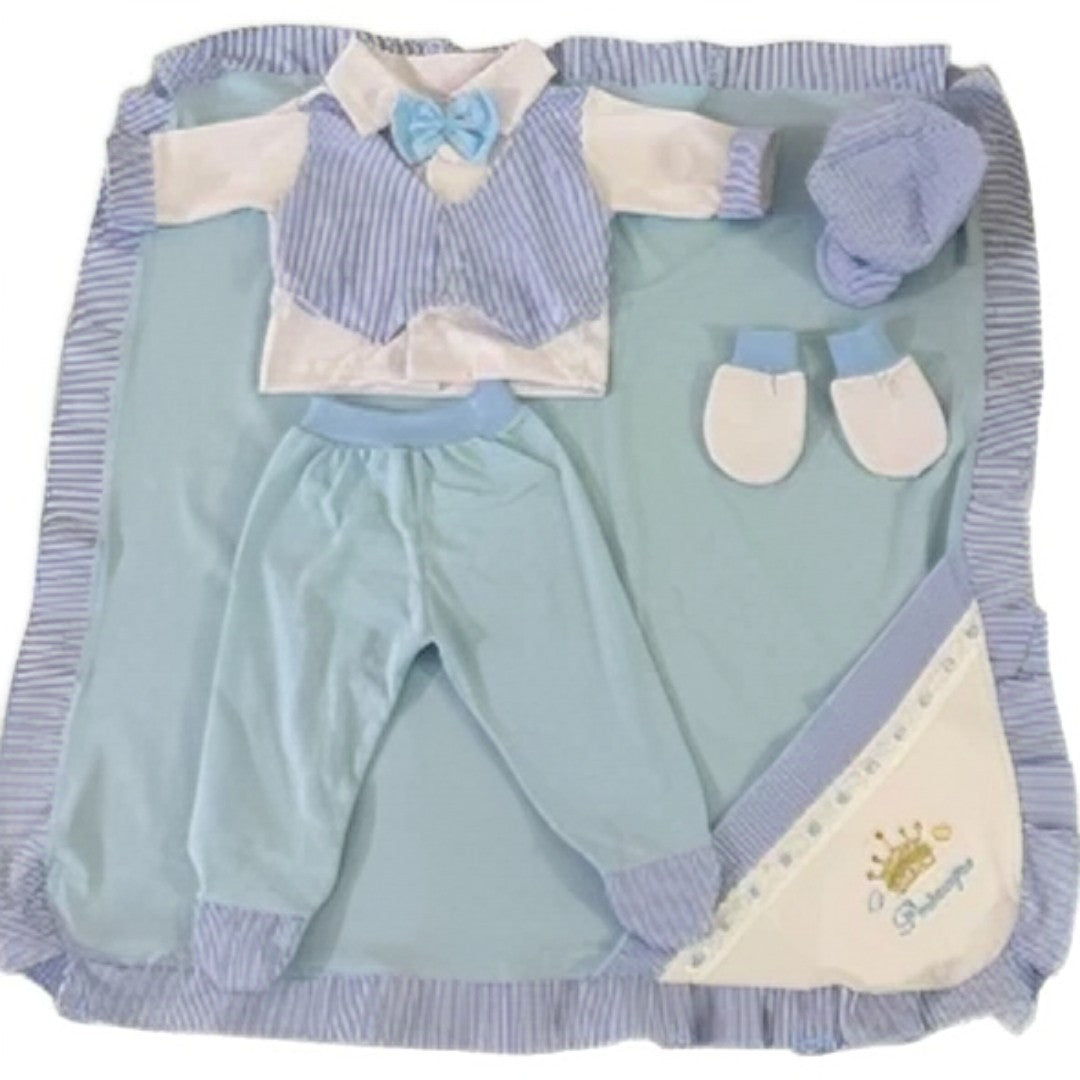 👶 BabyLux™ – Saída de Maternidade Luxo 6 Peças em Malha 100% Algodão Hipoalergênico