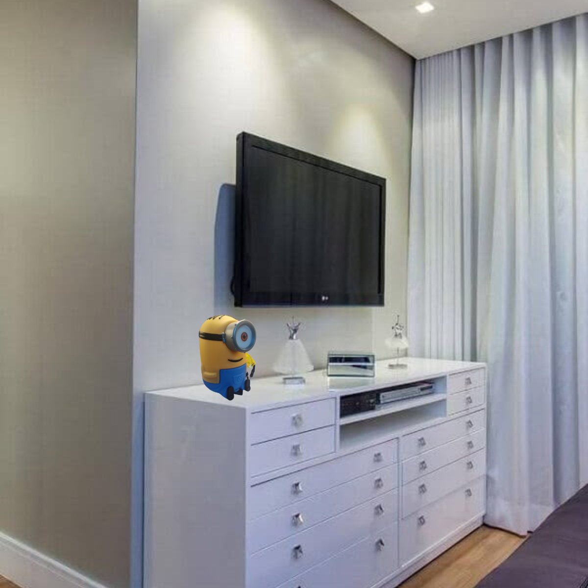 Luminária Infantil 3d Minion Stuart Iluminação Led