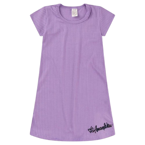 👗🌸 CottonCharm™ – Vestido Infantil Menina em Cotton Estampado com Ribana Canelada