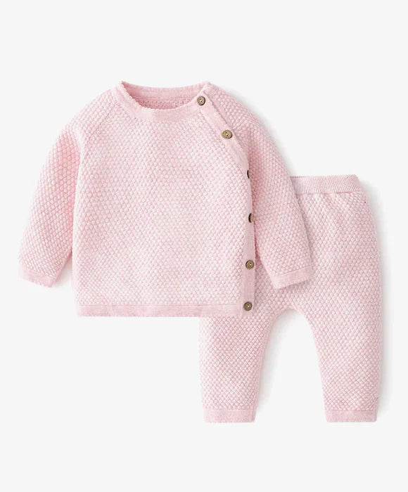 Conjunto Infantil Em Algodão Penteado