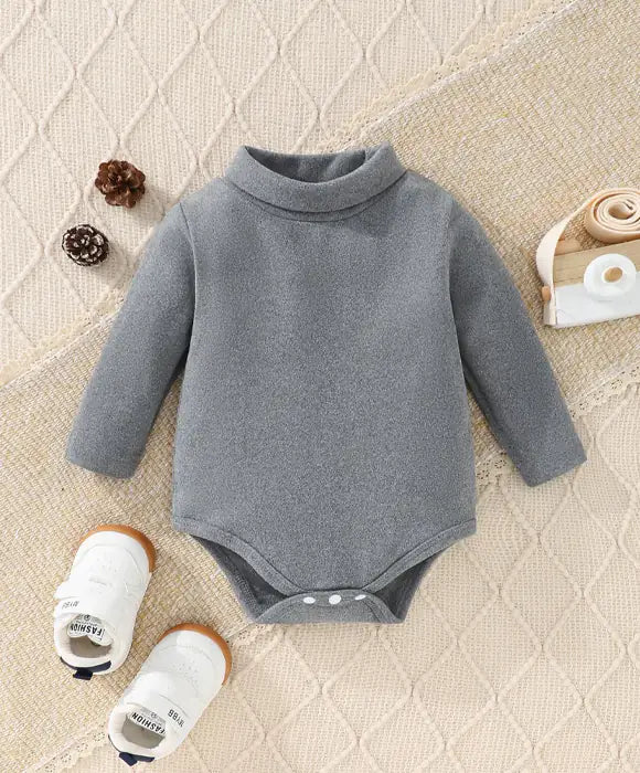 Kit 3 Macacão Body Infantil de Inverno Gola Alta