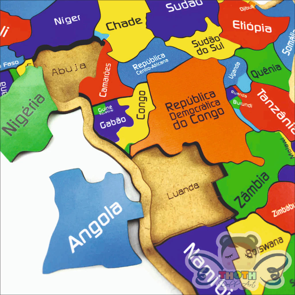 Mapa Continente Africano Quebra-cabeça 3D