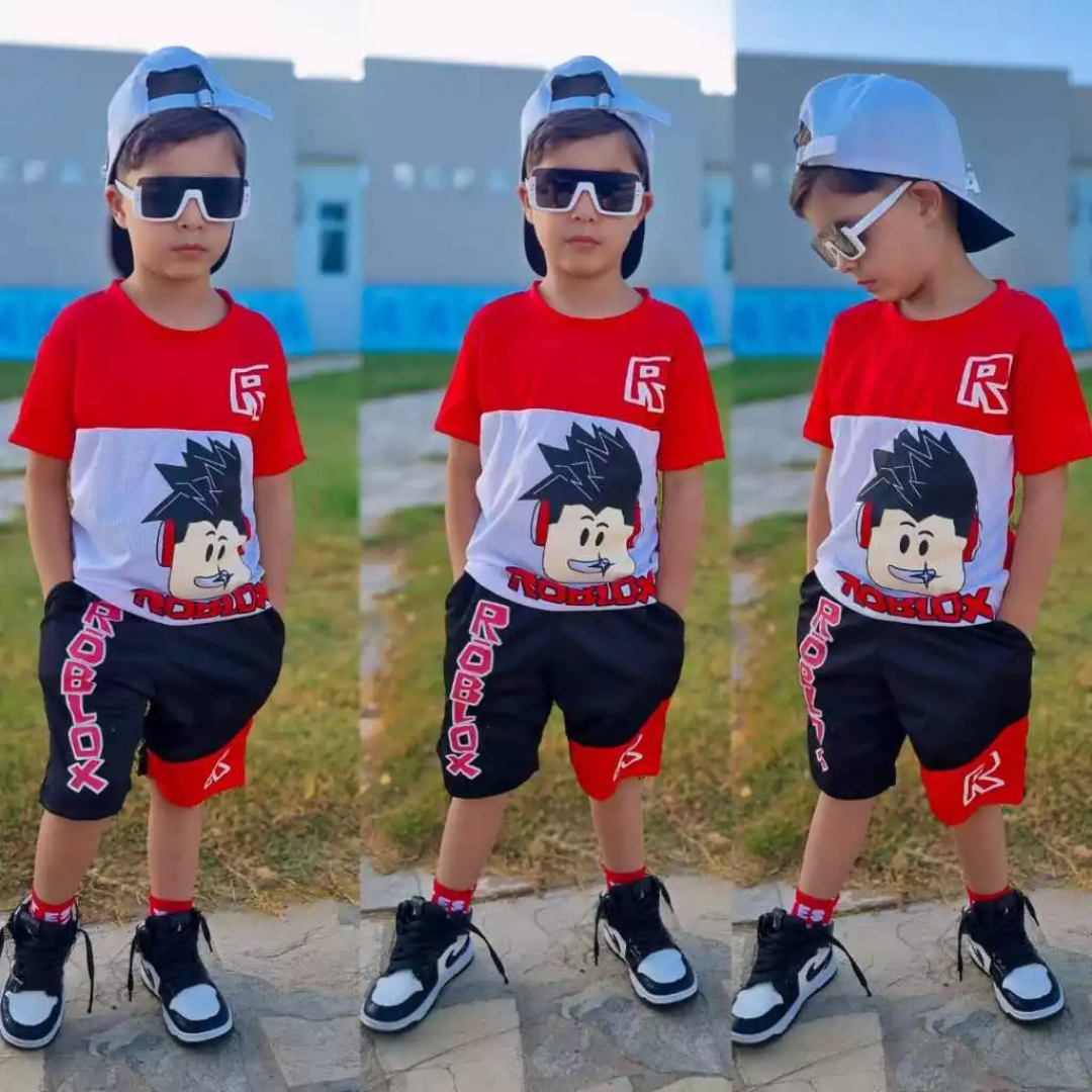 Conjunto Infantil Menino Bermuda & Camisa Masculina Juvenil Dryfit — Personagens (4 ao 14 anos)