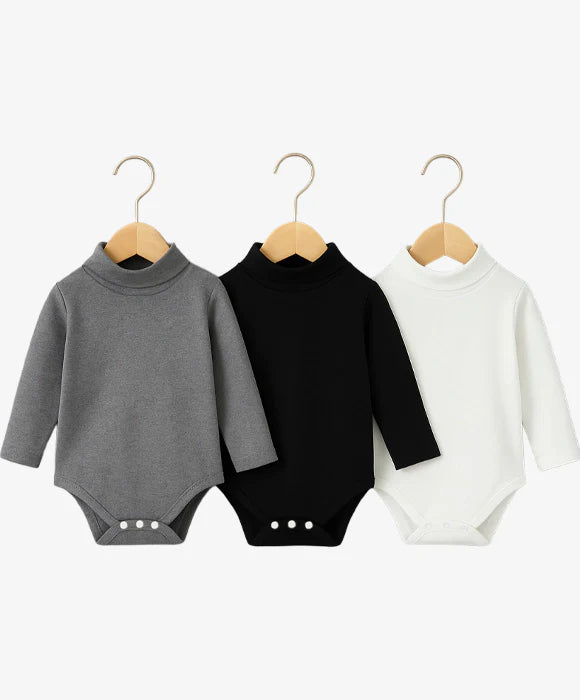 Kit 3 Macacão Body Infantil de Inverno Gola Alta