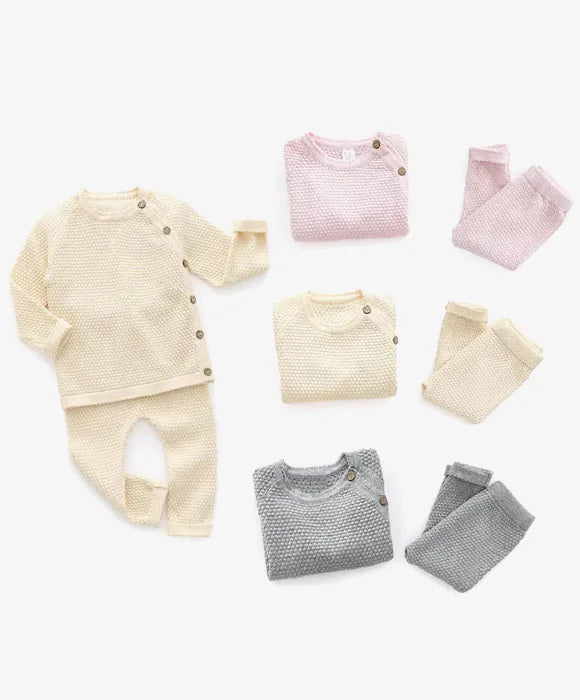 Conjunto Infantil Em Algodão Penteado