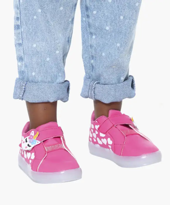 Tênis Infantil Feminino Unicórnio e Corações