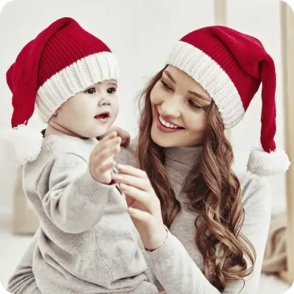 Gorro De Natal Mãe-Filho e Pai-Filho