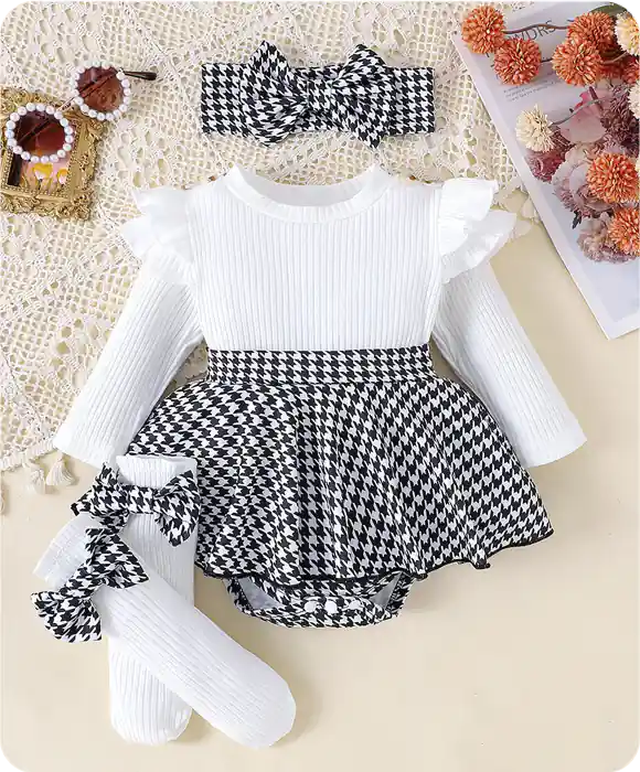 Conjunto Feminino Infantil  Xadrez