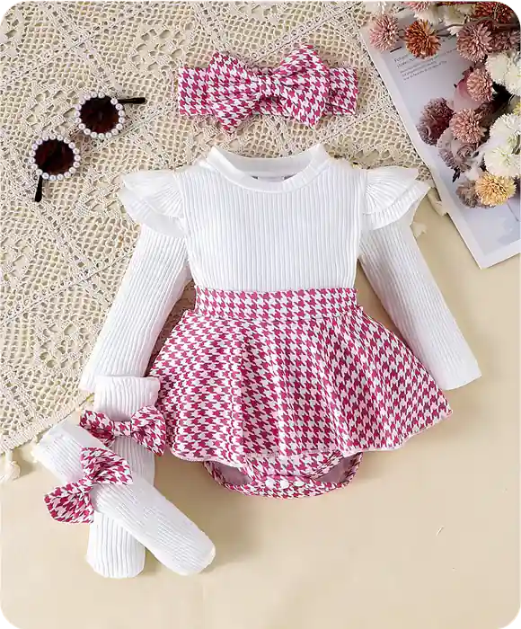 Conjunto Feminino Infantil  Xadrez