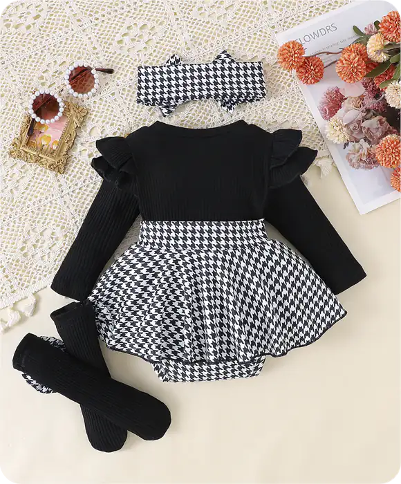 Conjunto Feminino Infantil  Xadrez