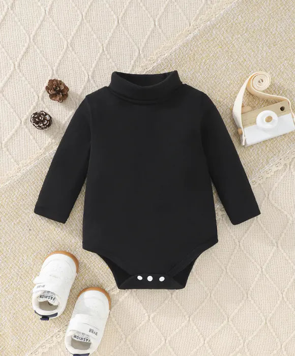 Kit 3 Macacão Body Infantil de Inverno Gola Alta