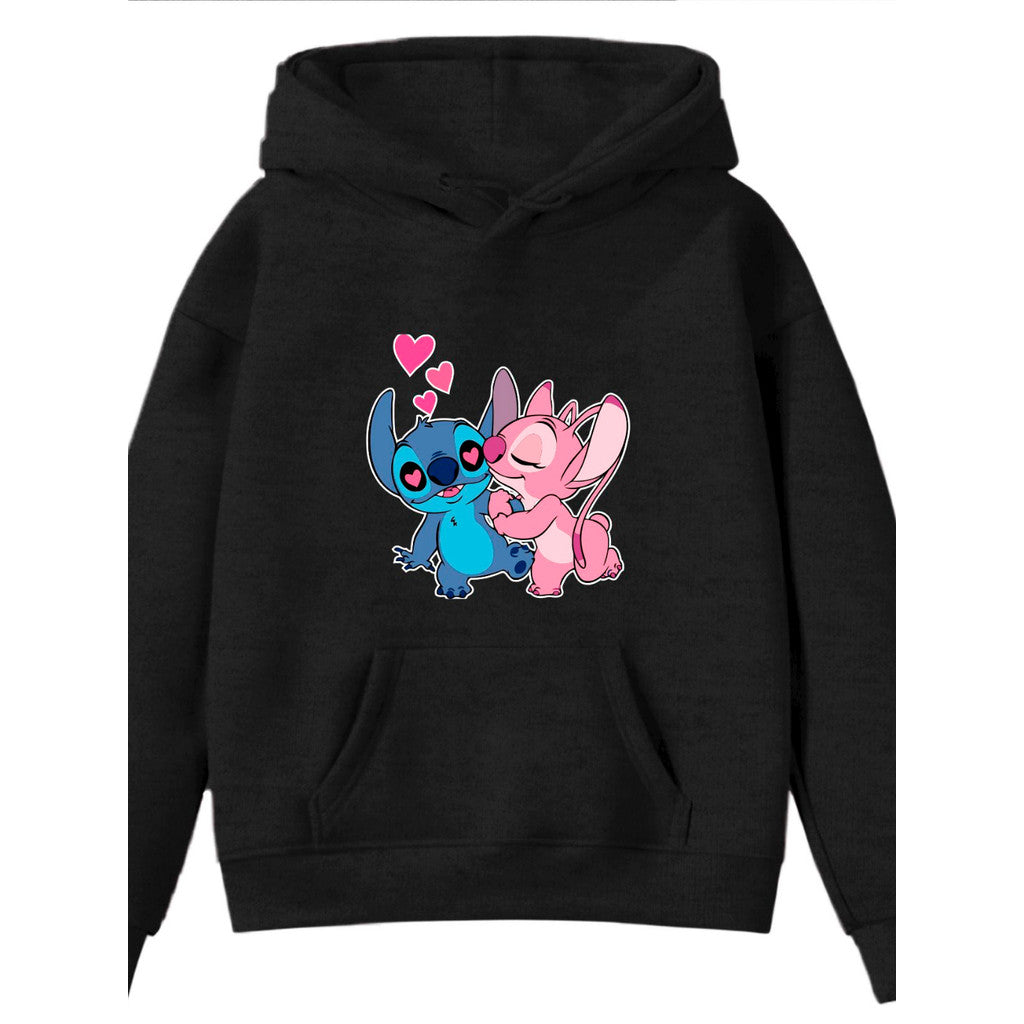 Moletom Infantil Canguru Sti-tch Casal Desenho Infância Tv Lilo Kids Blusa Flanelado
